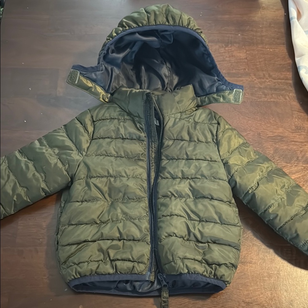 Olive Green Kids Puffer Jacket